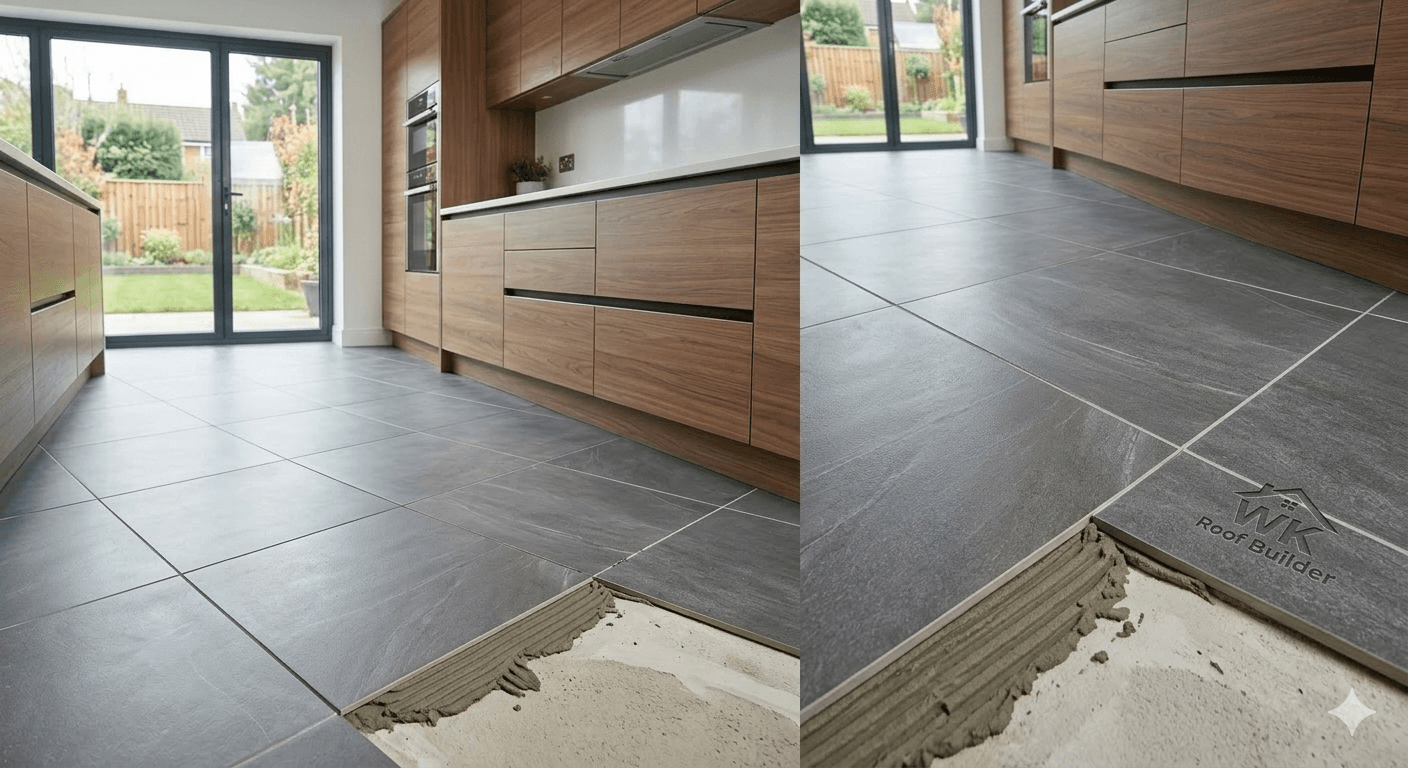 Professional floor tiling installation