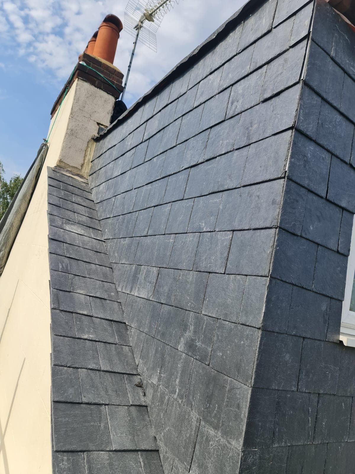 Natural slate roof close-up
